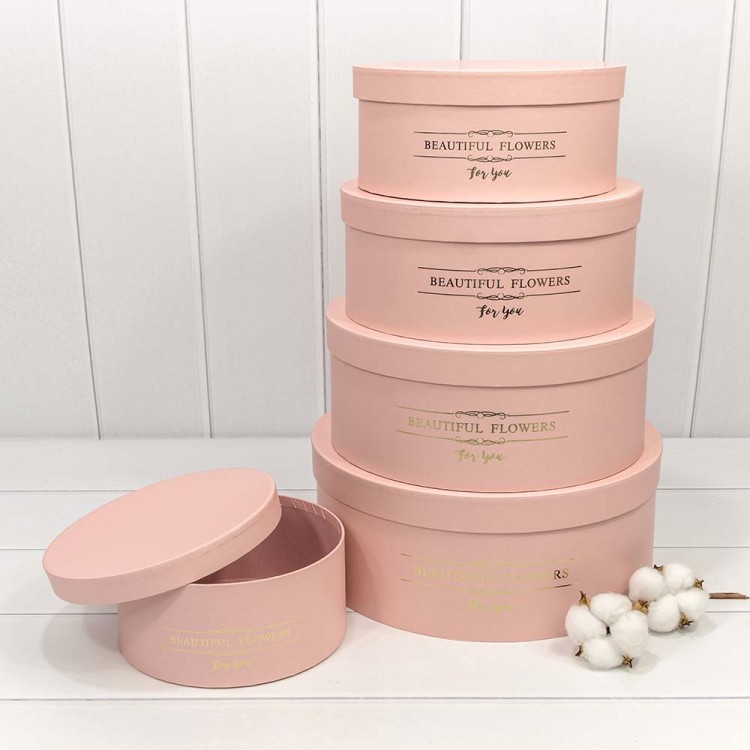 720886/6 Коробки Круглые Набор 1/5 31*12,5 "Beautiful Flowers" Персиковый 1/8