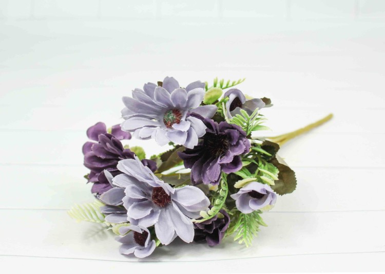 303-09-01/03 Искусственные цветы Ромашка Фиолетовый микс 30см 1/1