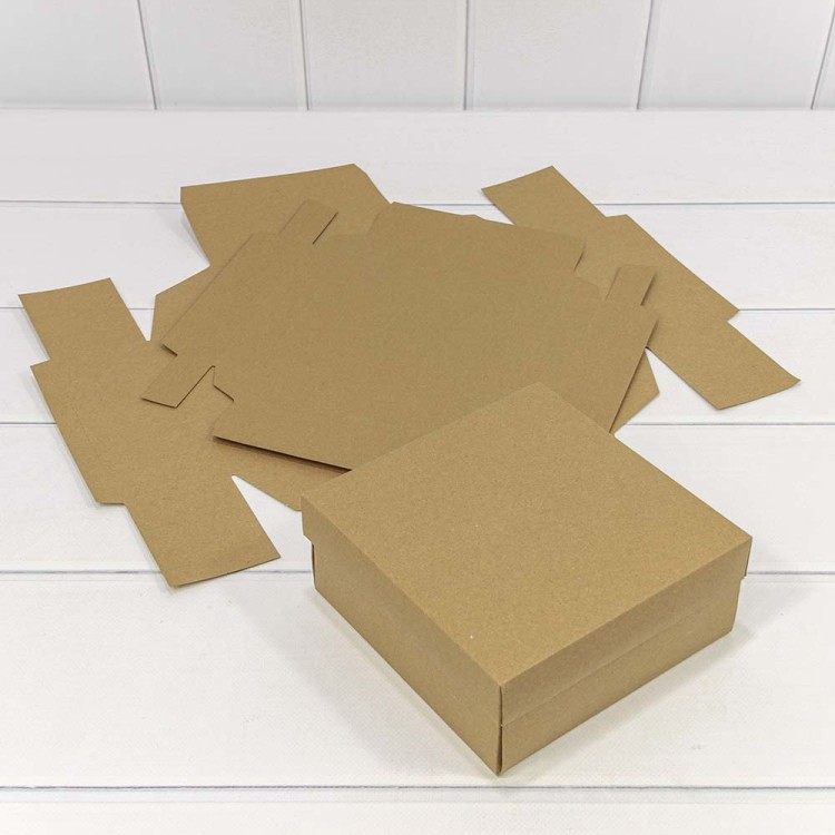 0007341 Коробка Квадратная 16,5*16,5*7 сборная Крафт класс А 1/20 1/300