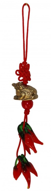 918-73 Подвеска Жаба с перчиками(под бронзу) 10*1,5 см