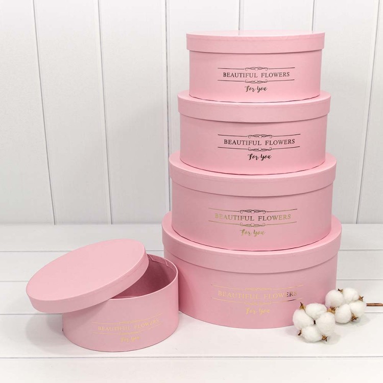 720886/11 Коробки Круглые Набор 1/5 31*12,5 "Beautiful Flowers" Розовый 1/8