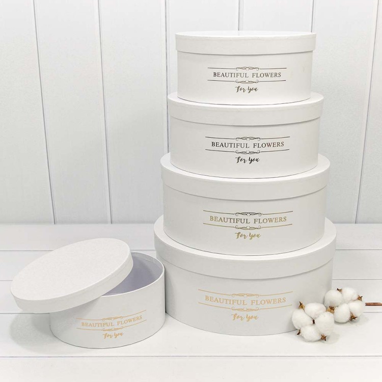 720886/2 Коробки Круглые Набор 1/5 31*12,5 "Beautiful Flowers" Белый 1/8