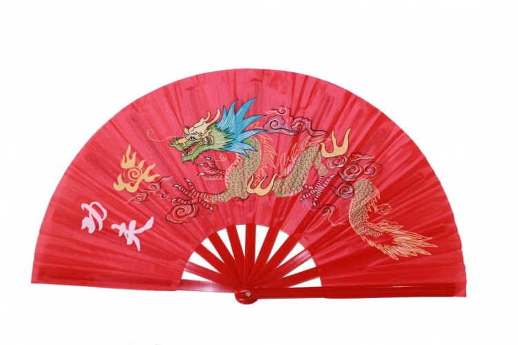VR10-5К Веер для танцев Дракон красный 64 см