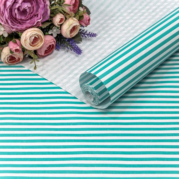 1405/05 Бумага Крафт 0,5*10м белёная 70г "Полоски" Мятный 1/16 1405/05 Бумага Крафт 0,5*10м белёная 70г "Полоски" Мятный 1/16