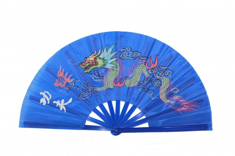 VR10-5L Веер для танцев Дракон синий 64 см