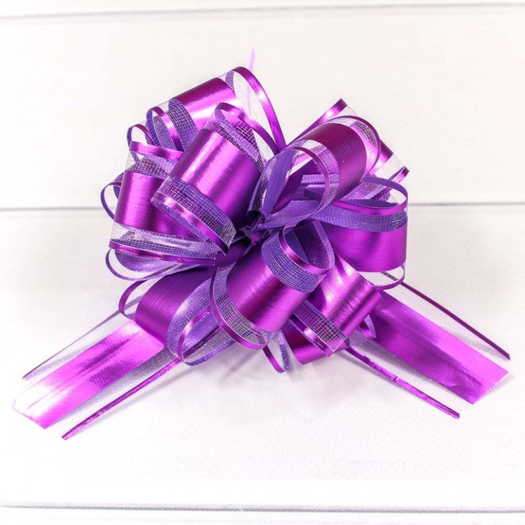 000524-30 Бант-шар "Ажурный" с органзой 3 см (микс) 1/50 1/2000