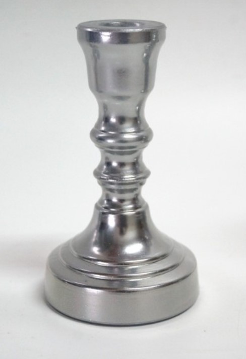 3906711424/ СЕРЕБРЯНЫЙ МЕТАЛЛИК КРИСТОФФ-2 Подсвечник для столовых свечей средний H 145 D 85 3906711424/ СЕРЕБРЯНЫЙ МЕТАЛЛИК КРИСТОФФ-2 Подсвечник для столовых свечей средний H 145 D 85