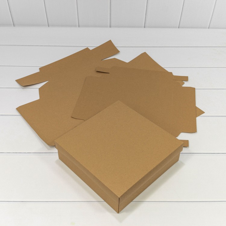 0007343 Коробка Квадратная 22,5*22,5*7 сборная Крафт класс А 1/20 1/300