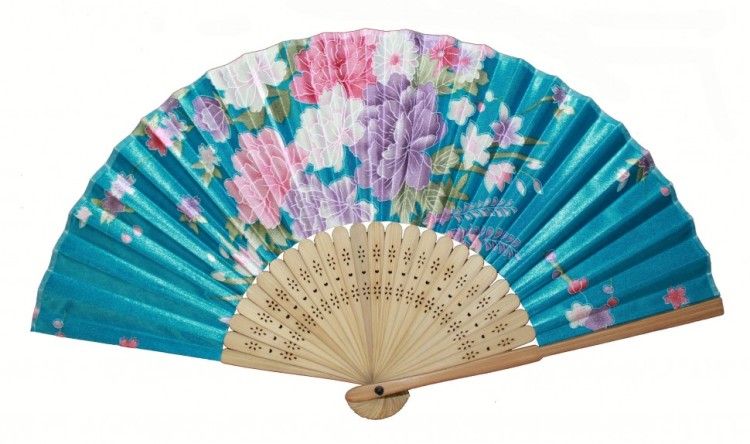 108168 Веер из бамбука и шёлка 21 см микс расцветок