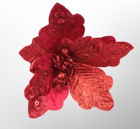 210-02-3879 искуственные цветы Ветка "Цветок" Красный D20см 1/2