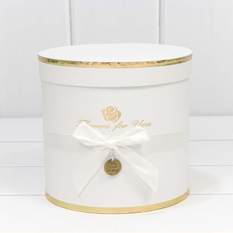 720112/170 Коробки Цилиндр Набор 1/3 18*17 "Flowers for you" Белый 1/12