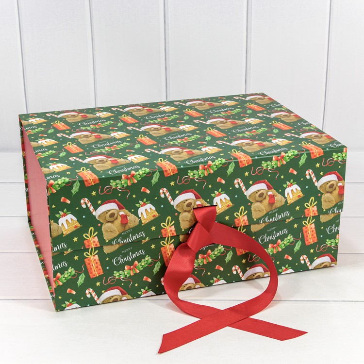 730229/3086 Коробка Прямоугольная 39*28*17,8 складная на магнитах "Новый год"-3086 1/24