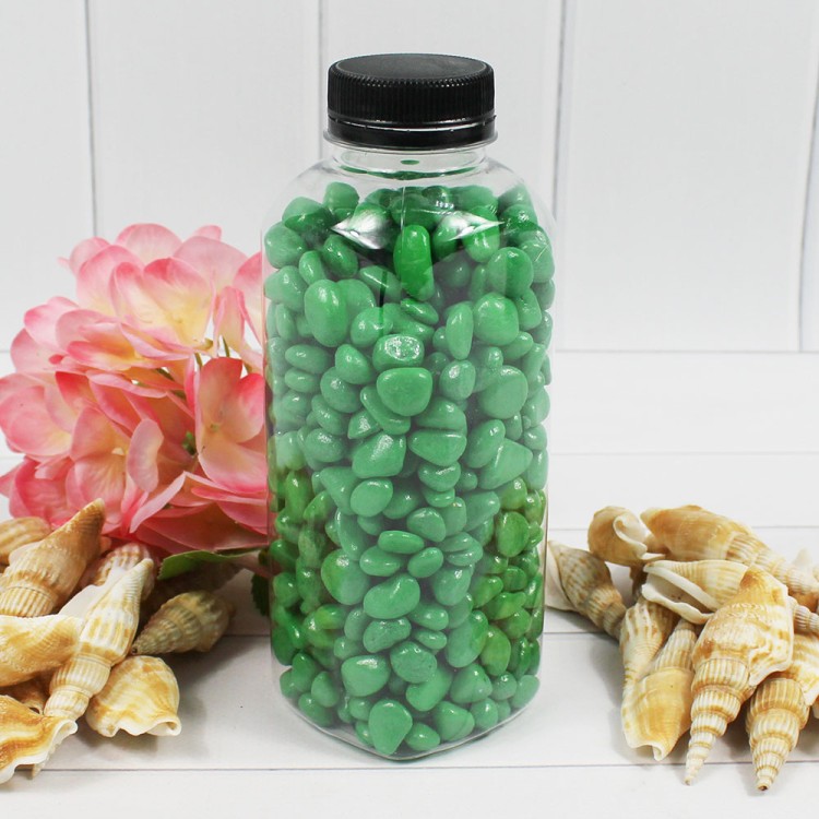 301788780A06 Галька цветная  зеленая (фракция 5-10 мм) вес: 760г объем: 400мл