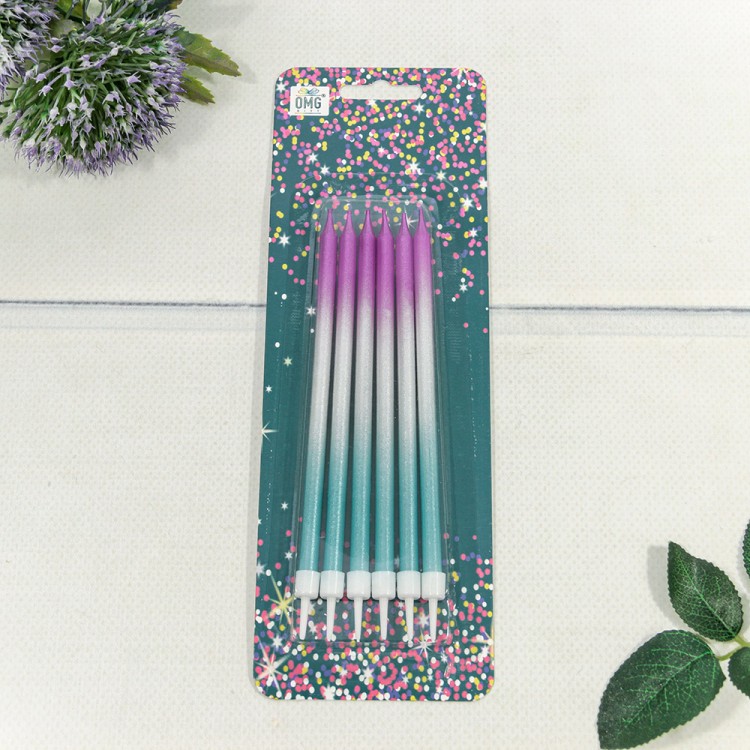 20010-5/2 Свечи для торта набор (6 шт.) 13см "Градиент 2" 1/24 1/288 20010-5/2 Свечи для торта набор (6 шт.) 13см "Градиент 2" 1/24 1/288