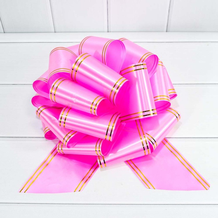 000525-100 Бант-шар 10см с золотой полосой (микс) 1/20 1/400