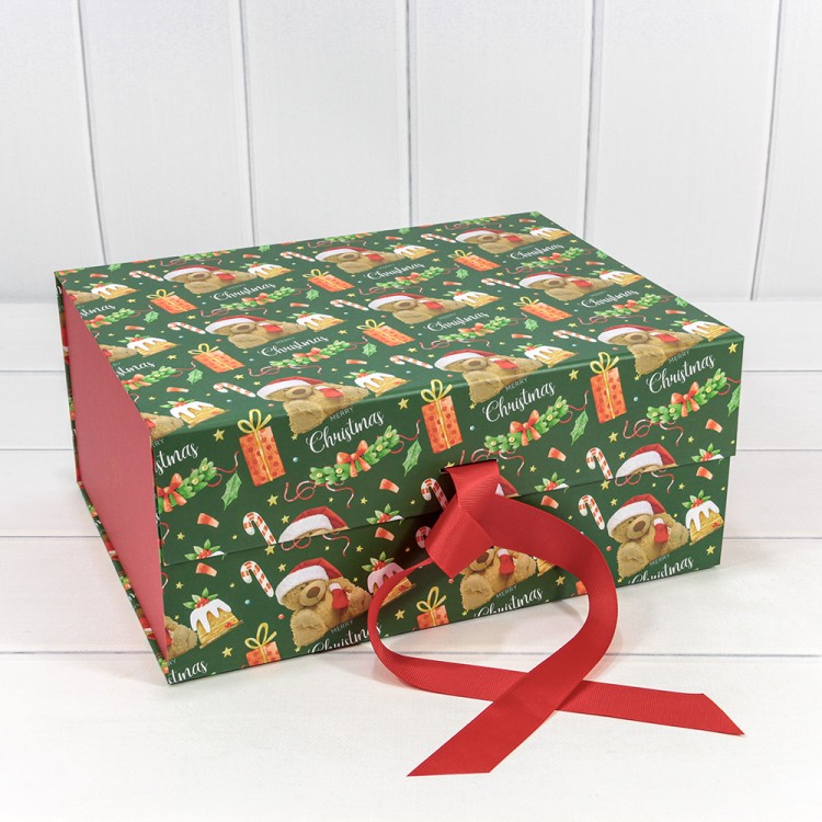 730228/3086 Коробка Прямоугольная 33,5*26*15,5 складная на магнитах "Новый год"-3086 1/32