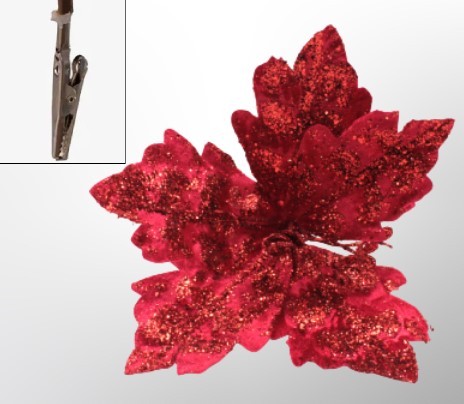 210-02-3928/1 искуственные цветы Ветка "Цветок" Красный D18 см 1/2