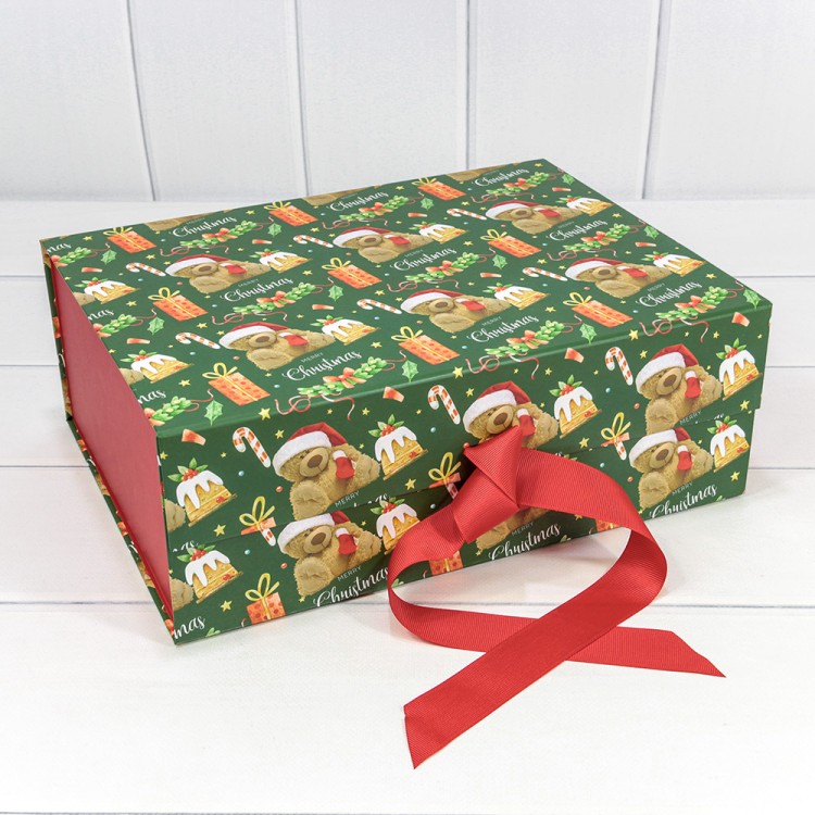 730227/3086 Коробка Прямоугольная 33*25*12 складная на магнитах "Новый год"-3086 1/32