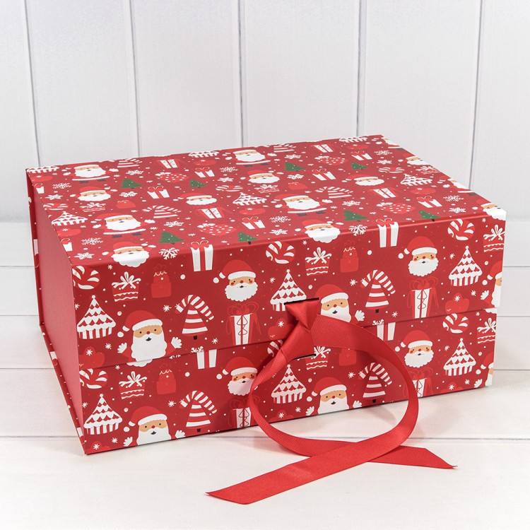 730229/3023 Коробка Прямоугольная 39*28*17,8 складная на магнитах "Новый год"-3023 1/24