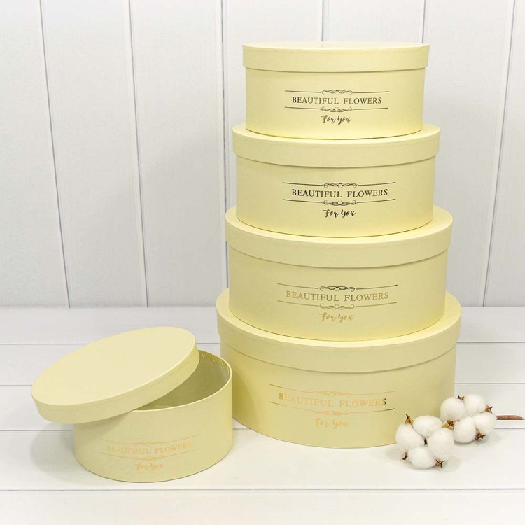 720886/9 Коробки Круглые Набор 1/5 31*12,5 "Beautiful Flowers" Бежевый 1/8