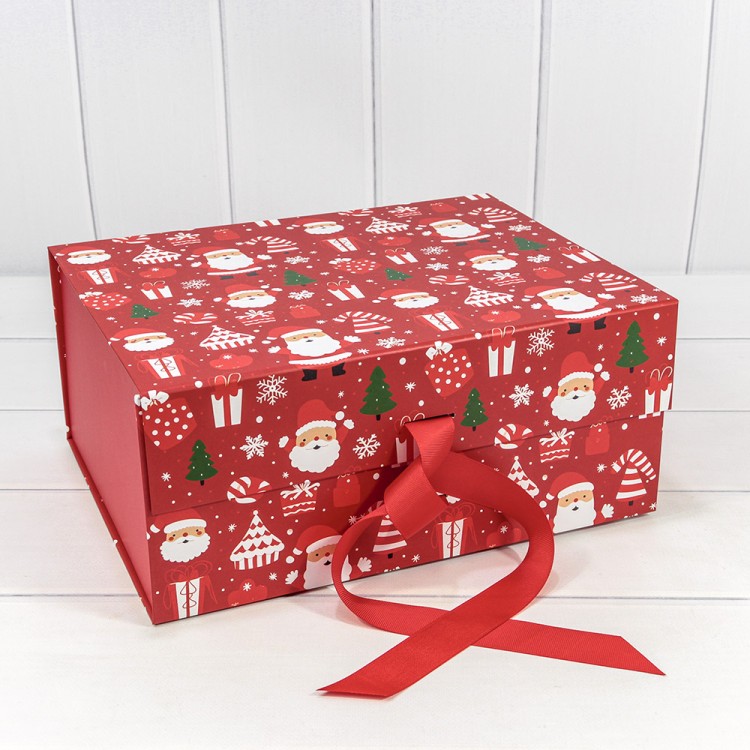 730228/3023 Коробка Прямоугольная 33,5*26*15,5 складная на магнитах "Новый год"-3023 1/32