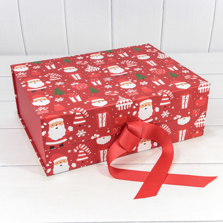 730227/3023 Коробка Прямоугольная 33*25*12 складная на магнитах "Новый год"-3023 1/32