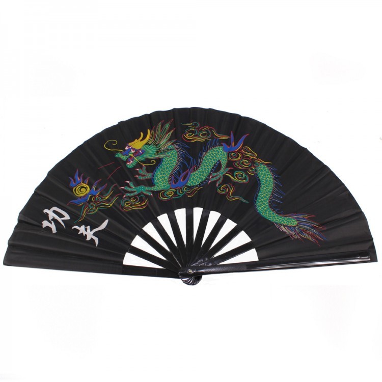 208115 Веер для танцев Дракон (черный) 64х34см