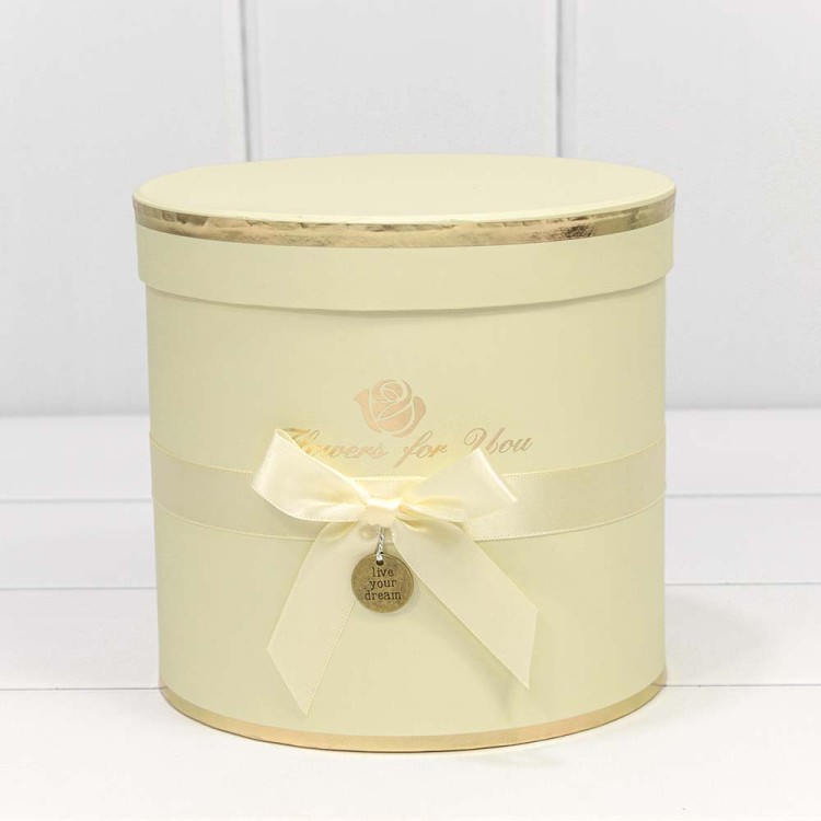 720112/176 Коробки Цилиндр Набор 1/3 18*17 "Flowers for you" Бежевый 1/12