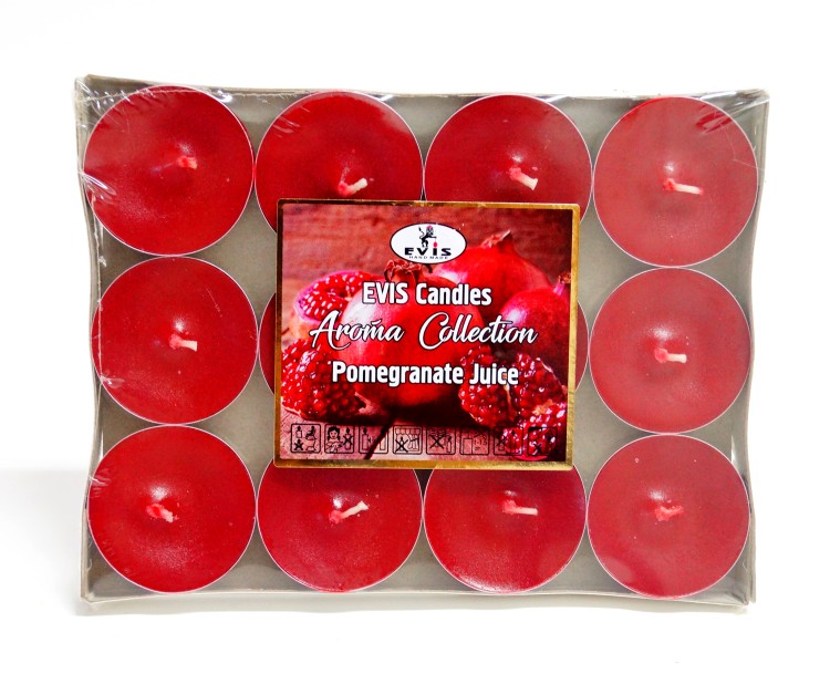 24007223120834 POMEGRANATE JUICE Свечи ароматизированные чайные 12 штук