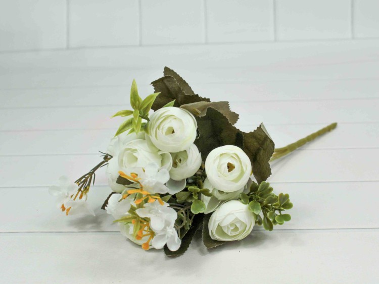 5002/55 Искусственные цветы Пионы Белый 30см 1/1