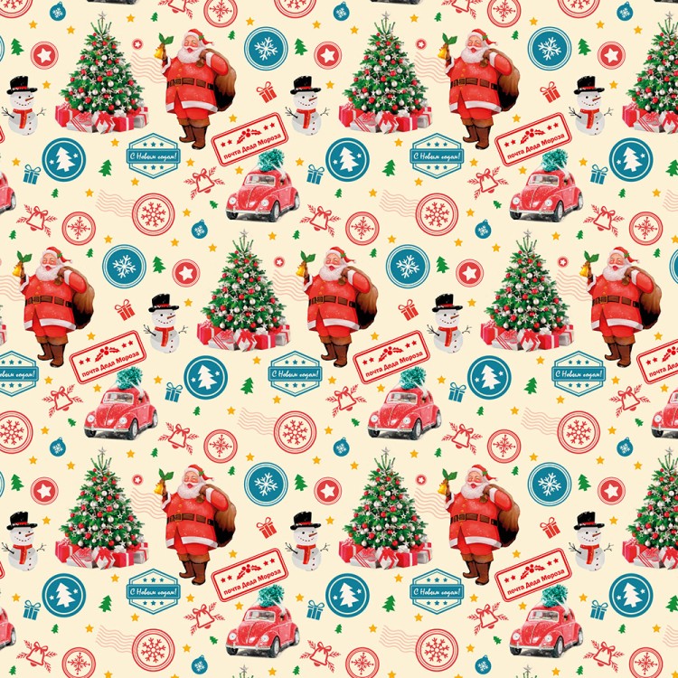 000402/128 Бумага в листах 70*100 ±5% (10 шт.) 80г "С Новым годом"-128 1/24