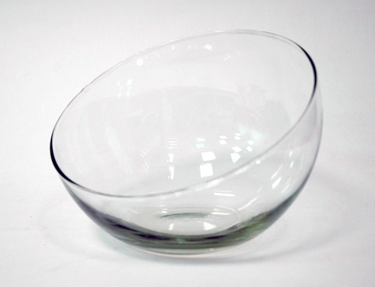 1671 Ваза "Анабель" шаровая с косым резом прозрачная H-200*55мм D-175*225мм (5,5 л)