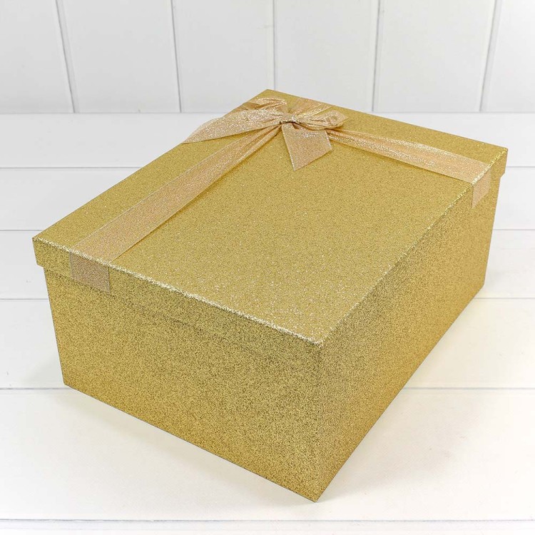 730604/0115 Коробки Прямоугольные Набор 1/10 34*26*15,3 "Блеск" Золотой 1/4