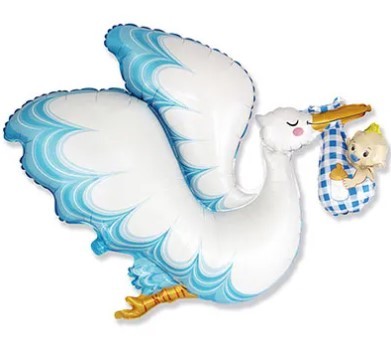 1207-4259 Шар фигура Аист с мальчиком 1207-4259 Шар фигура Аист с мальчиком