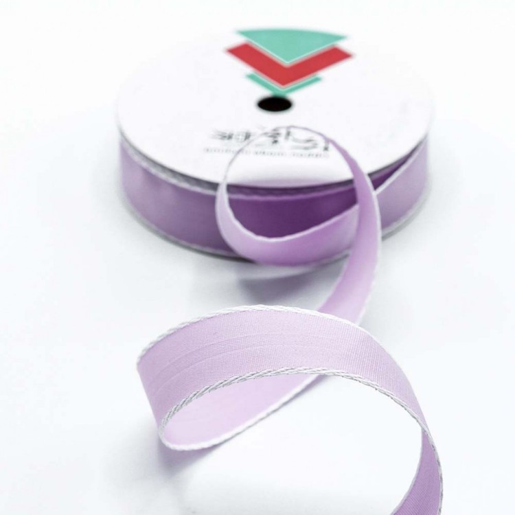 534-28/2 Лента декоративная с каймой (полиэстер) 2,8 см*25 ярдов сиреневый 1/8 1/192