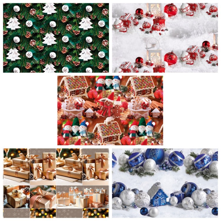 000402/122 Бумага в листах 70*100 ±5% (25 шт.) 80г "С Новым годом" (микс 122) 1/10