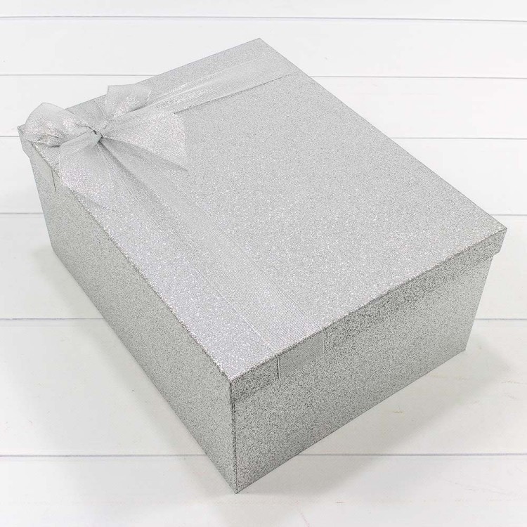 730604/0117 Коробки Прямоугольные Набор 1/10 34*26*15,3 "Блеск" Серебряный 1/4