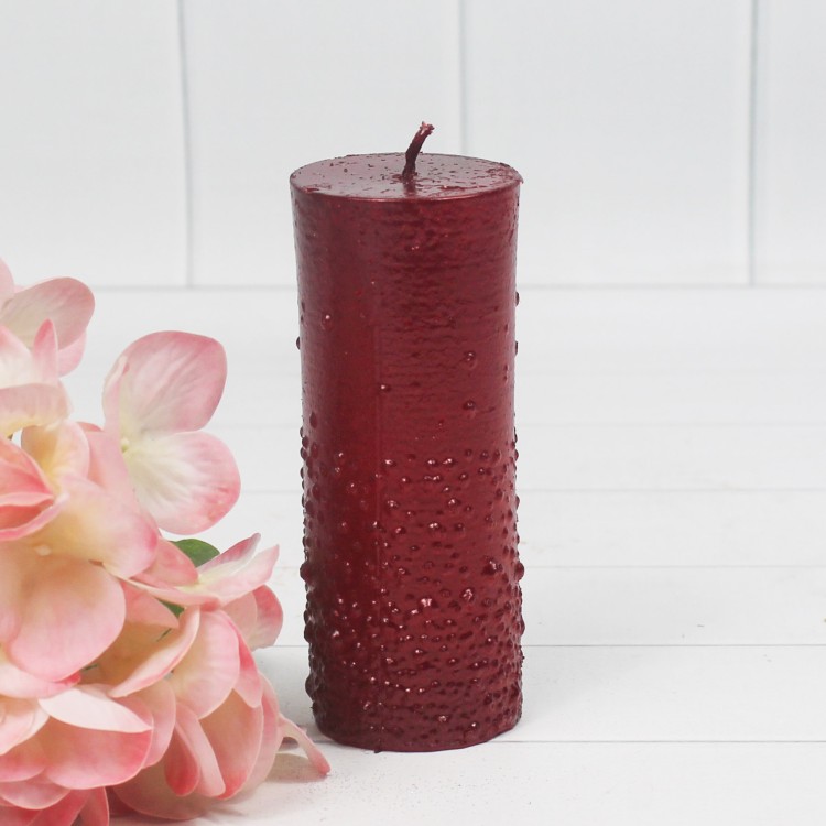 3513750005 РОСИНКИ большая Н-115 Свеча текстурная КРАСНАЯ МЕТАЛЛИК