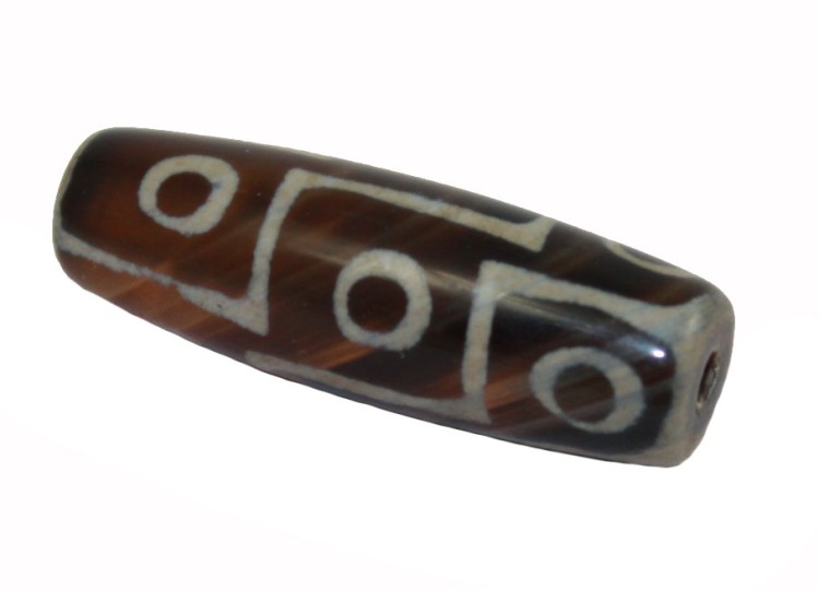DZ106 Девятиглазая бусина Дзи (сердолик) 40*15*12 мм