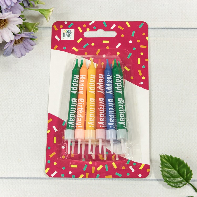 20010-9 Свечи для торта набор (12 шт.) 7,8см "С днём рождения" (микс) 1/24 1/288 20010-9 Свечи для торта набор (12 шт.) 7,8см "С днём рождения" (микс) 1/24 1/288