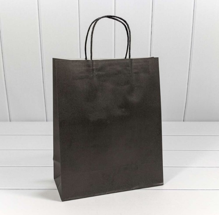 000216C/7 Пакет подарочный Крафт Чёрный 26*32*12 120г 1/20 1/240