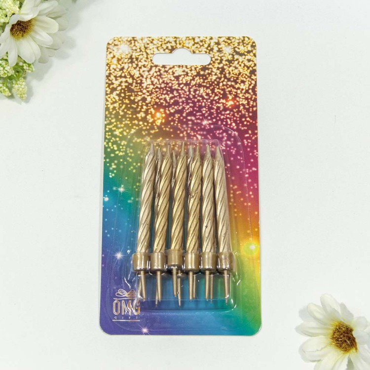 20010-3 Свечи для торта набор (12 шт.) 6см "Спираль" Бронзовый 1/12 1/360 20010-3 Свечи для торта набор (12 шт.) 6см "Спираль" Бронзовый 1/12 1/360