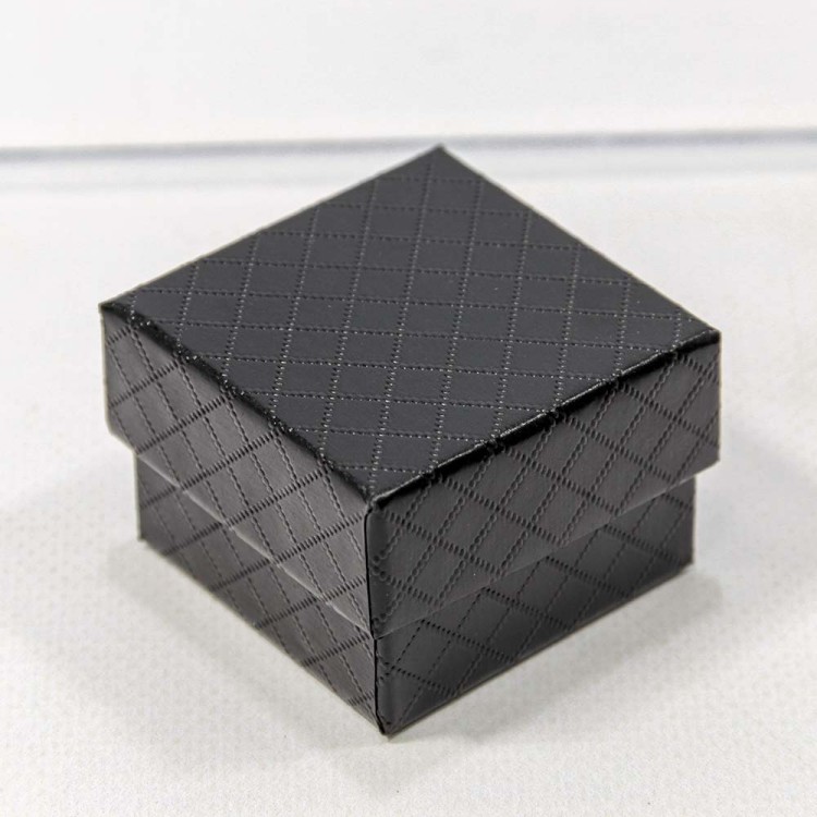 61255/7 Коробка Квадратная 5,5*5,5*3,5 "Ромбики" Чёрный 1/24 1/720