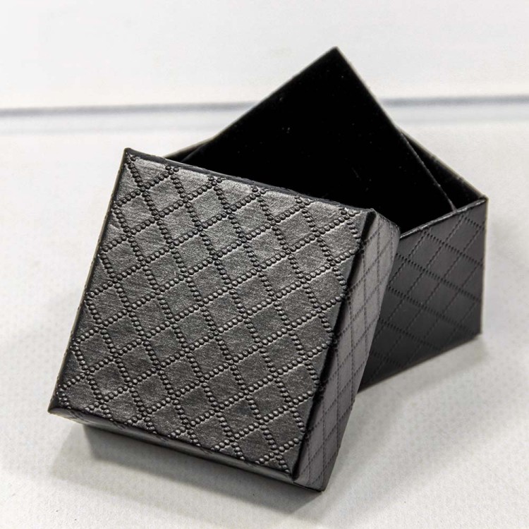 61255/7 Коробка Квадратная 5,5*5,5*3,5 "Ромбики" Чёрный 1/24 1/720