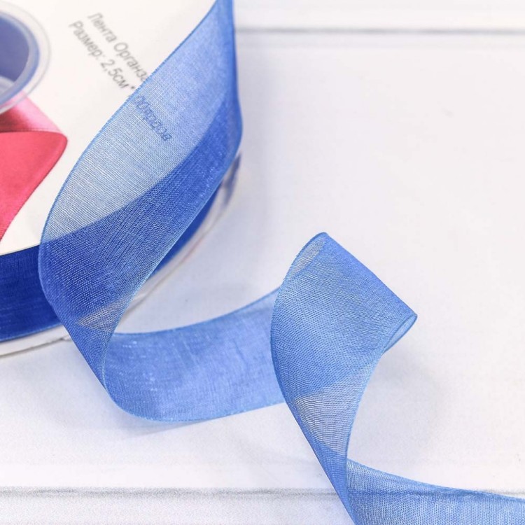 559-25/1040 Лента Органза 2,5см*100ярд Синий 1/13 1/52