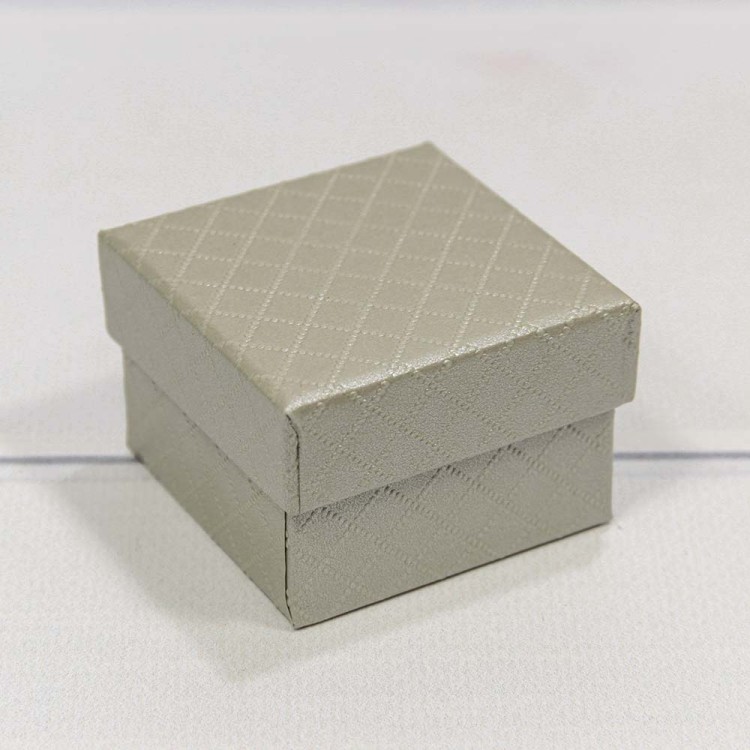 61255/6 Коробка Квадратная 5,5*5,5*3,5 "Ромбики" Серый 1/24 1/720