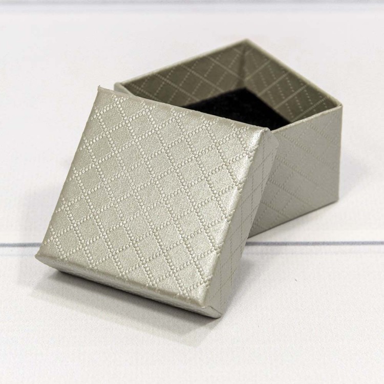 61255/6 Коробка Квадратная 5,5*5,5*3,5 "Ромбики" Серый 1/24 1/720