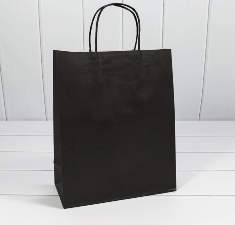 000216E/7 Пакет подарочный Крафт Чёрный 18*23*10 120г 1/20 1/360