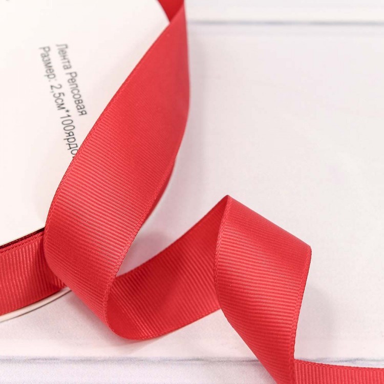 563-25/26 Лента репсовая 2,5 см*100 ярдов красный 1/13 1/52 563-25/26 Лента репсовая 2,5 см*100 ярдов красный 1/13 1/52