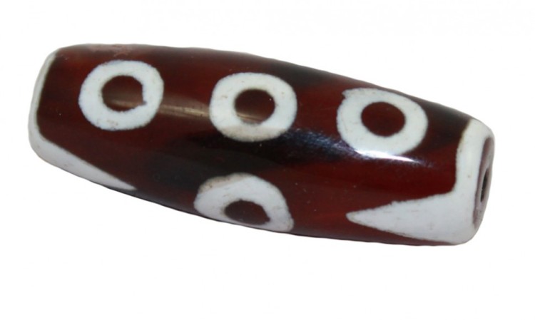 DZ111 Восьмиглазая бусина Дзи (сердолик) 40*13 мм